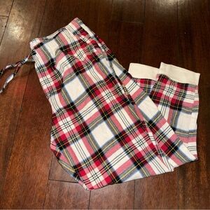 Old Navy White Red Plaid Flannel Jogger Pajama Pants Sz L Family Match Unisex